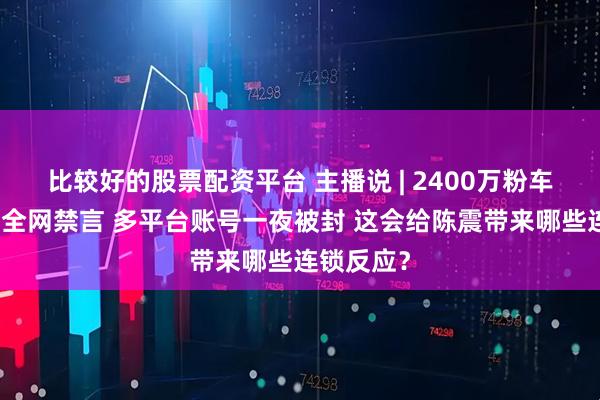 比较好的股票配资平台 主播说 | 2400万粉车评人陈震全网禁言 多平台账号一夜被封 这会给陈震带来哪些连锁反应？